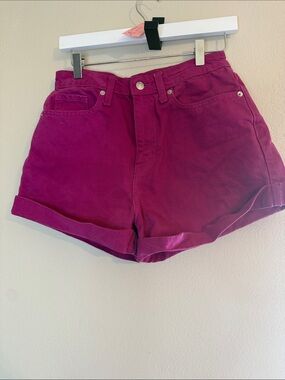 11. wild fable High-Waist Berry Pink Rolled-Hem Shorts